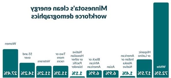 graph of MN clean energy workforce demographics